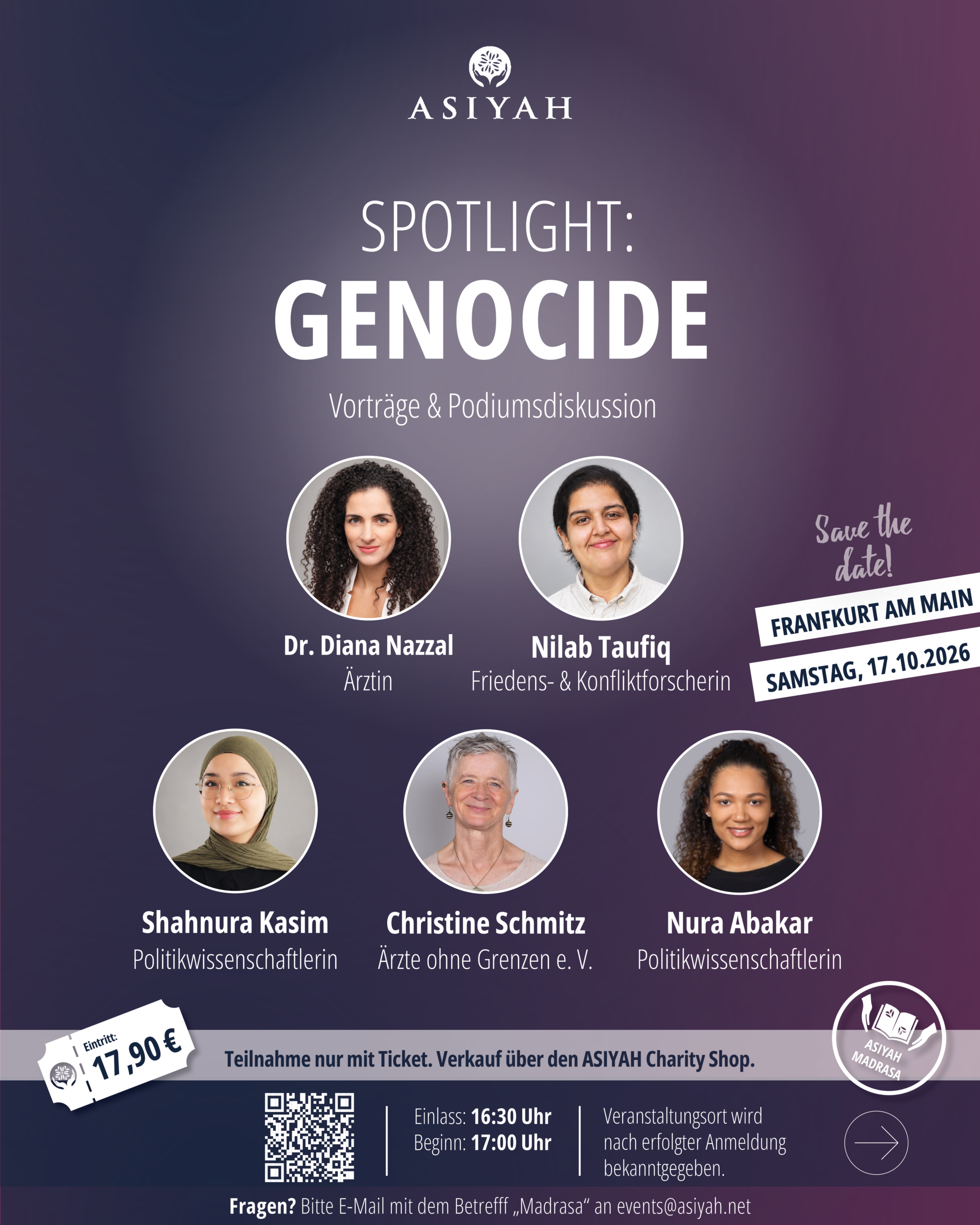 ASIYAH Madrasa Ticket 17.10.2026 – Spotlight: Genocide – Bild 1